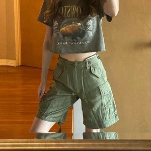 UO high waist cargo shorts